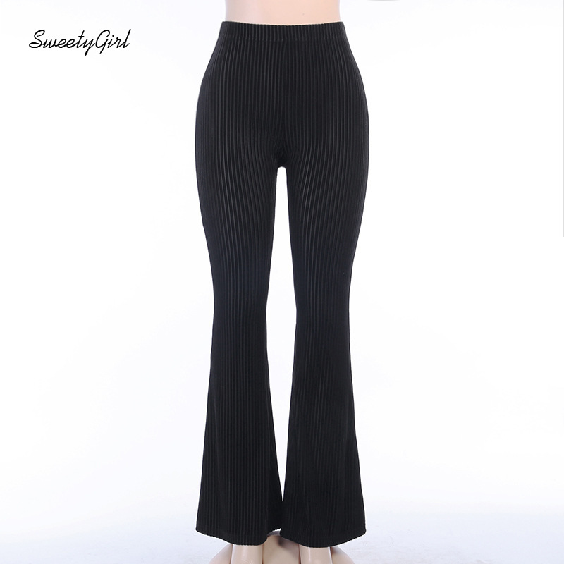 Quần Dài Ống Loe Màu Trơn Sành Điệu Thời Trang Cho Nữ