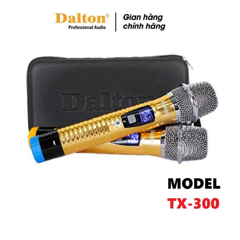 Micro không dây Dalton cho loa kéo karaoke TX-300 thân kim loại cao cấp, mic không dây UHF
