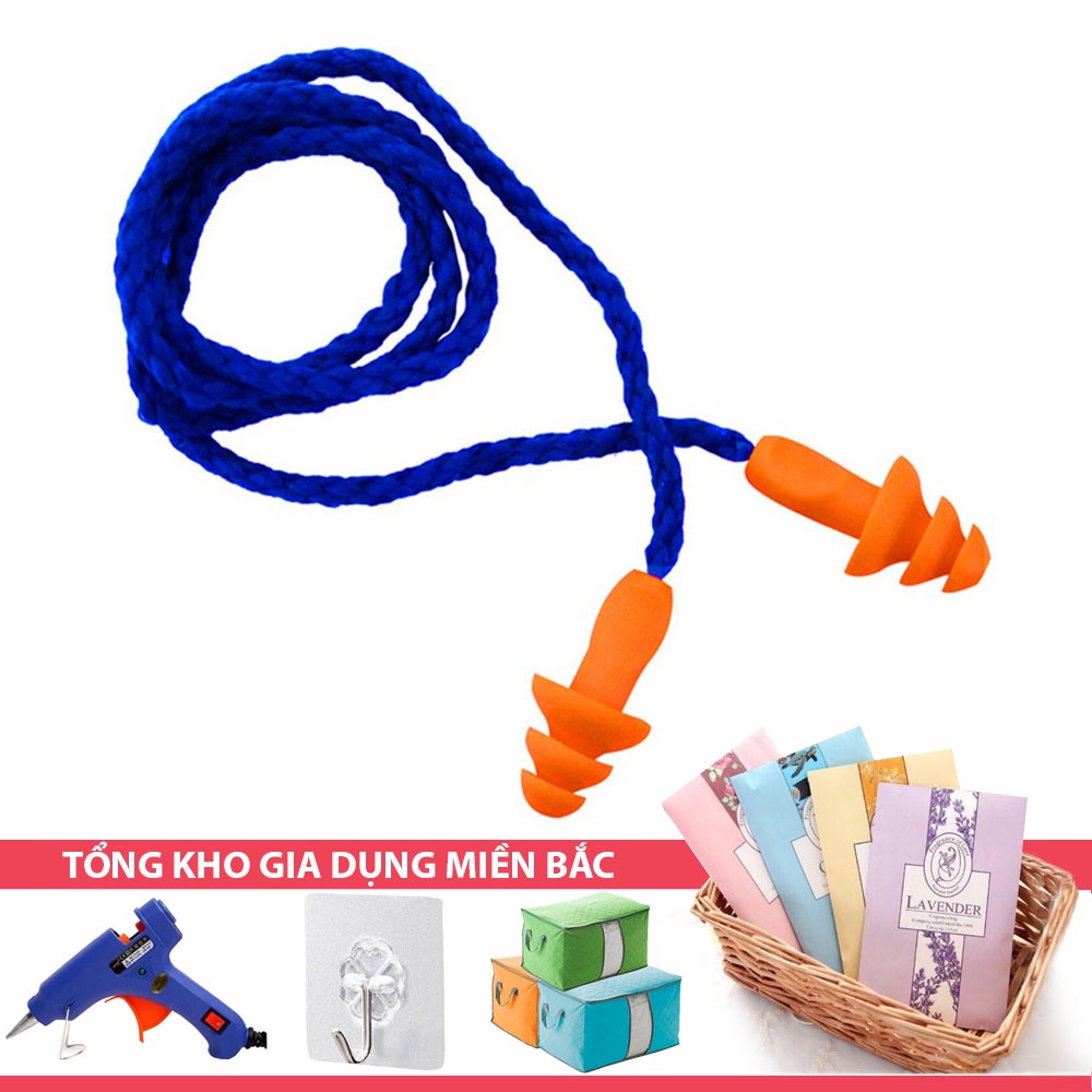 [Tổng Kho Sỉ] Đôi Nút Bịt Tai CÓ DÂY CAM - Nhét Tai 3 Tầng - Siêu Việt Cách Âm, Chống Ồn Công Trường, Công Xưởng