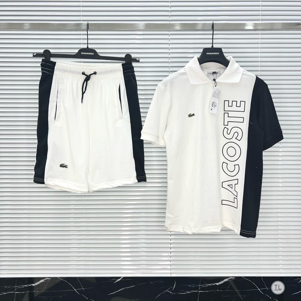 Bộ quần áo nam mùa hè thể thao cao cấp LACOSTE,bộ hè vải cá sấu cổ bẻ(ảnh thật)
