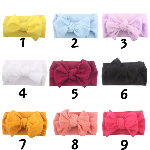 Turban/ băng đô  bé gái dạng vòng có nơ 11 màubán chạy nhất shopee