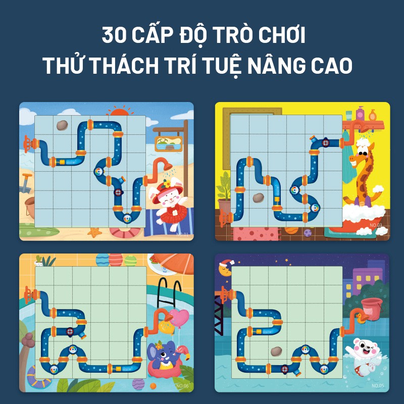 BỘ TRÒ CHƠI NỐI ỐNG NƯỚC, DẪN NƯỚC CHO NHÀ TẮM ĐỘNG VẬT VỚI 30 CẤP ĐỘ TỪ DỄ ĐẾN KHÓ