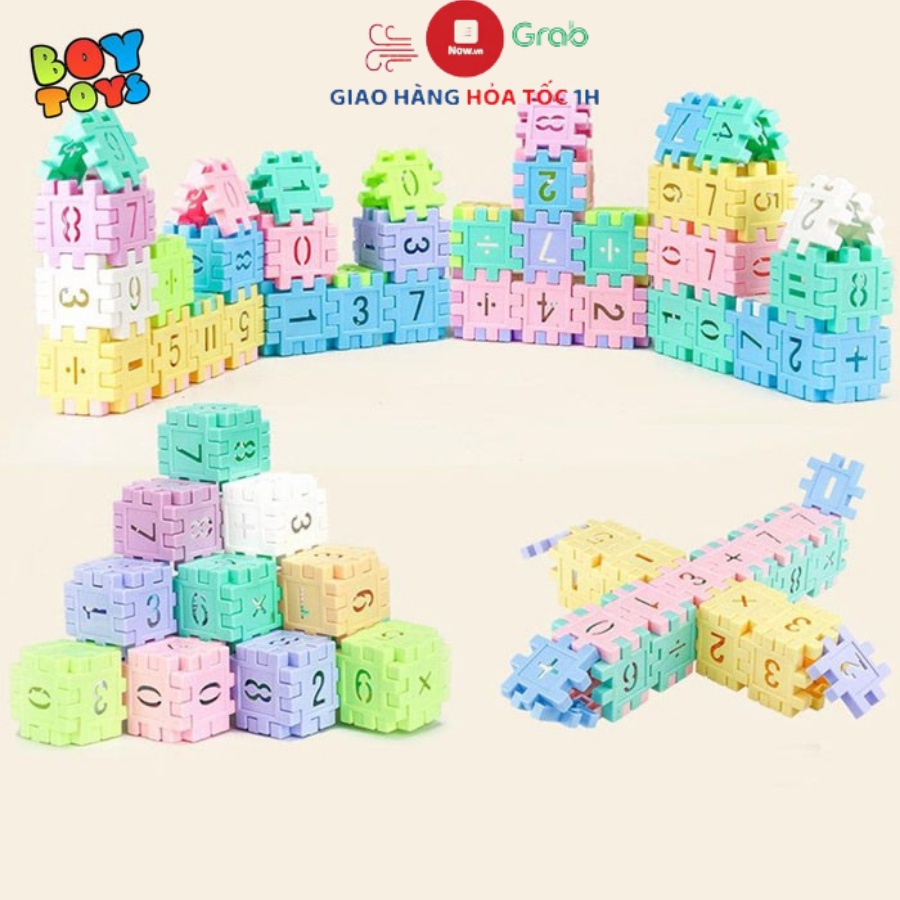 Bộ đồ chơi lắp ghép, xếp hình khối nhựa xây dựng Building block mẫu mới 4x4cm thú vị phát triển tư duy cho bé