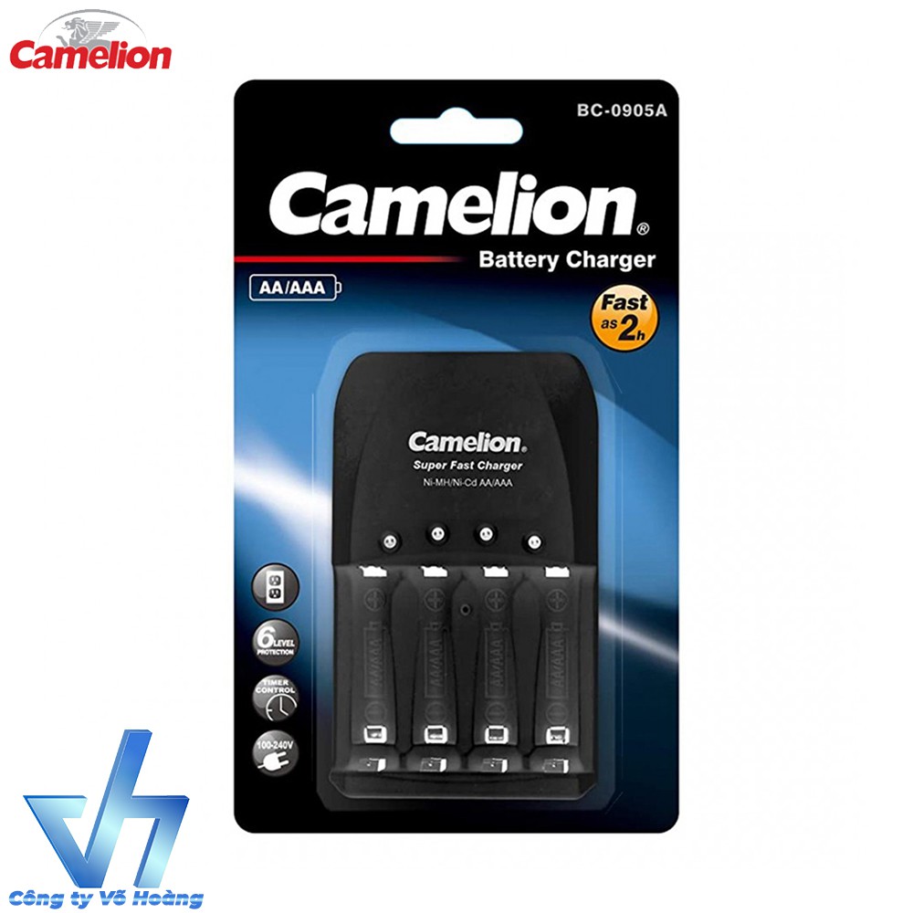 Combo pin sạc cao cấp Camelion BC0905A + 2 pin AAA 1100mAh