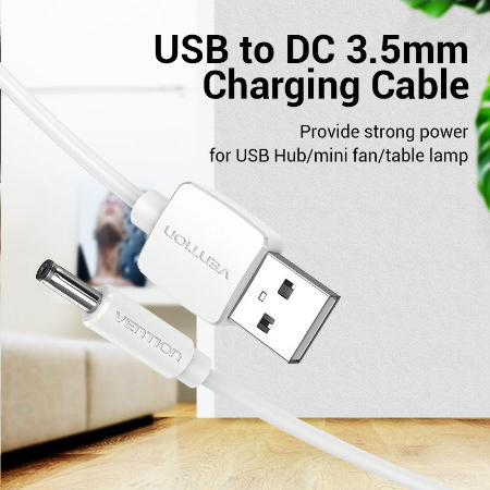 Vention Dây Cáp Sạc Nguồn USB Sang DC 3.5mm 5V Cho Hub / Quạt mini / Đèn Bàn