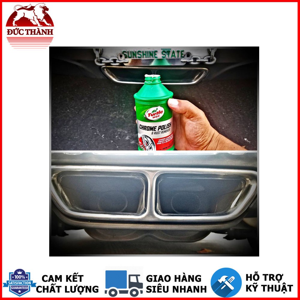 DUNG DỊCH TẨY GỈ, PHỤC HỒI LÀM BÓNG BỀ MẶT CROM CON RÙA TURTLE CHROME POLISH &amp; RUST REMOVER 01280 355ML