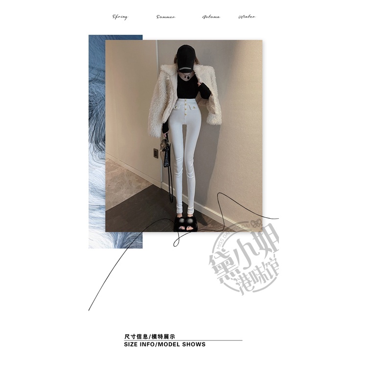 Quần legging lưng cao co giãn phong cách retro Hàn Quốc