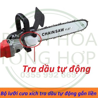 Lưỡi cưa xích, bộ chuyển đổi gắn máy mài cầm tay thành máy cắt gỗ, cưa gỗ, lưỡi cưa xích Chain Saw gắn máy mài