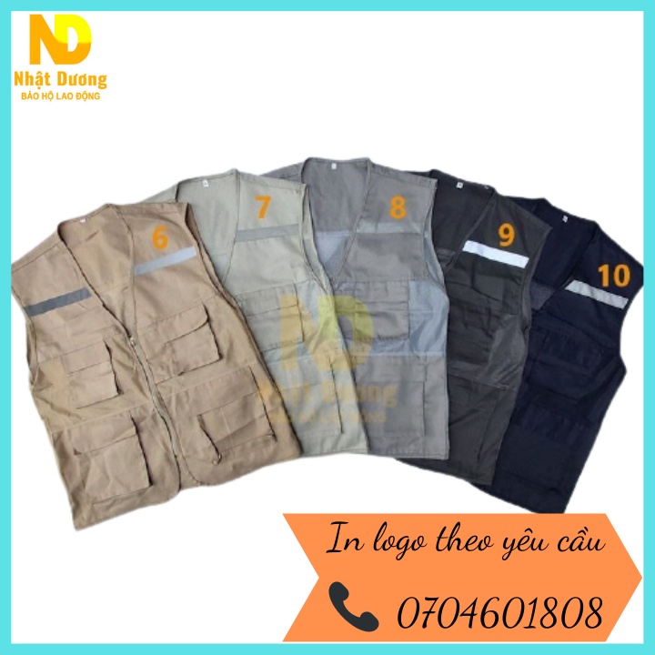 Áo Ghile Kỹ Sư Vải Kaki Thường 1 Dây Kéo Có Phản Quang