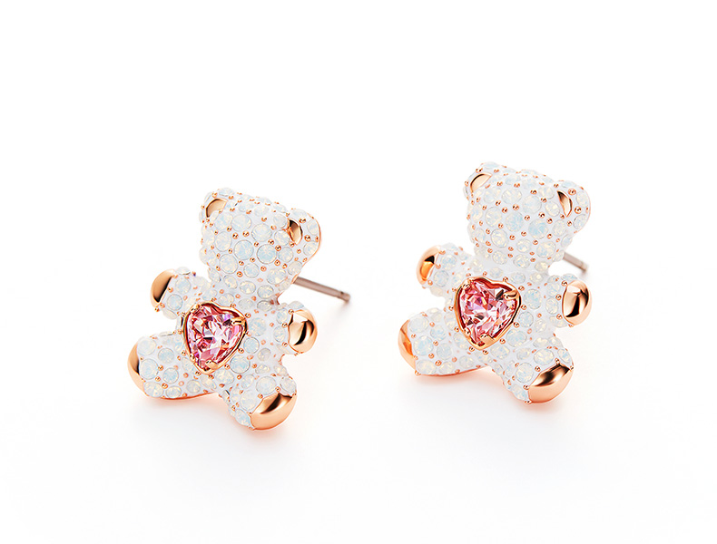 FLASH SALE 100% Swarovski Bông Tai Cá Tính Nữ TEDDYHơi thở sống động Gấu bông dễ thương như trẻ con FASHION Earrings trang sức đeo Trang sức