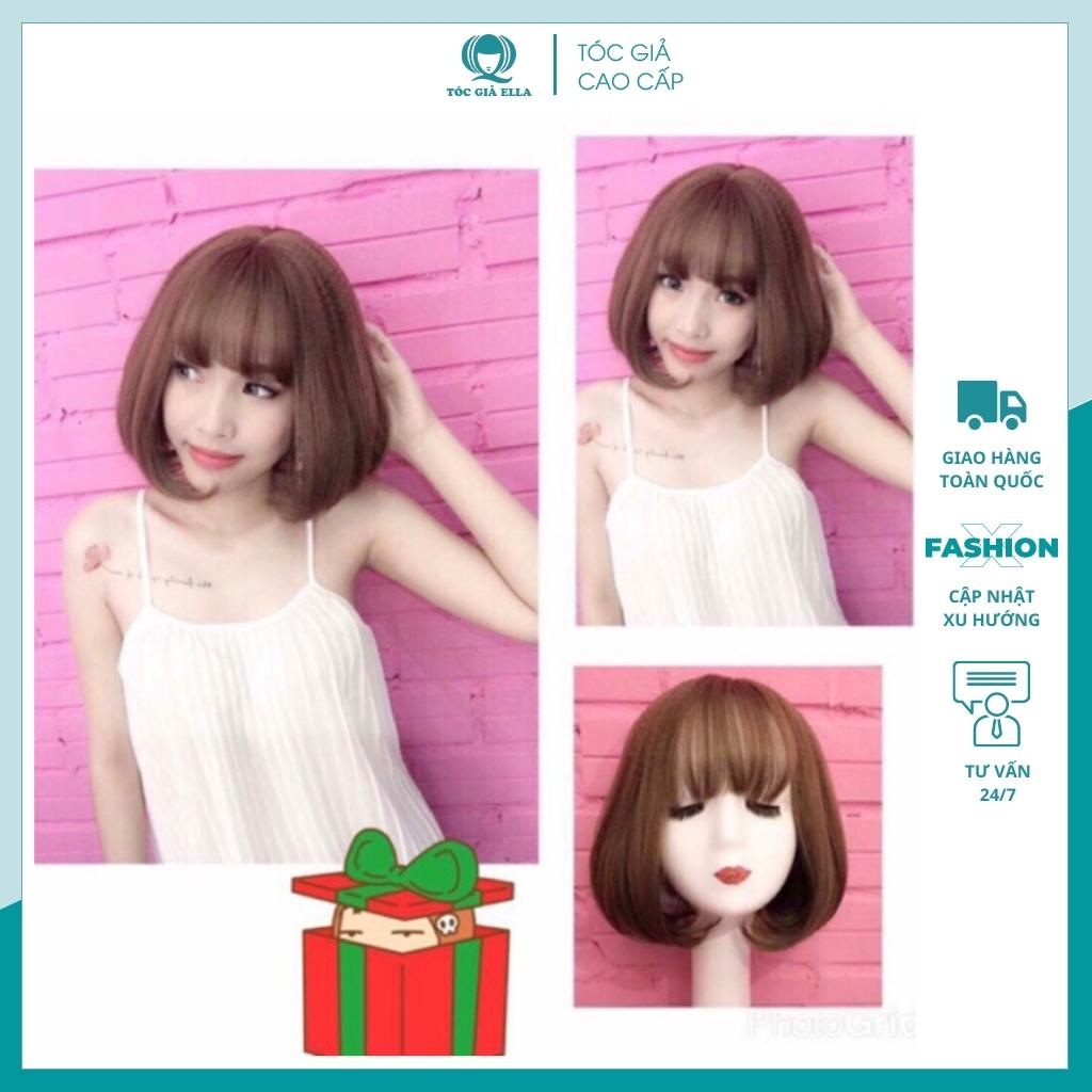 Tóc giả nguyên đầu cúp 20cm - bấm phồng- tặng kèm lưới