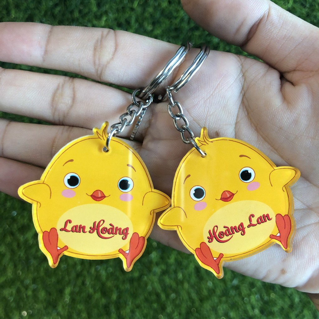 Móc khóa  mica cắt theo yêu cầu - Móc khóa in 2 mặt theo yêu cầu - Free thiết kế