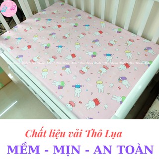 Ga vải bọc đệm cũi cho bé, chất liệu vải thô lụa