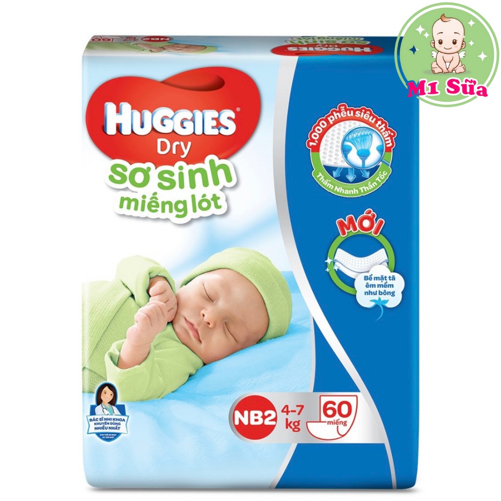 Shop M1 Sữa Huggies Miếng Lót Sơ Sinh NB1 100, NB2 60