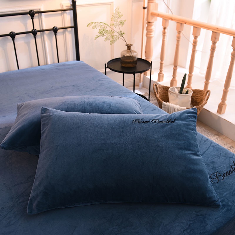 Bộ 2 Vỏ Gối Lông Nhung Mềm Mại Kích Thước 48 * 74cm