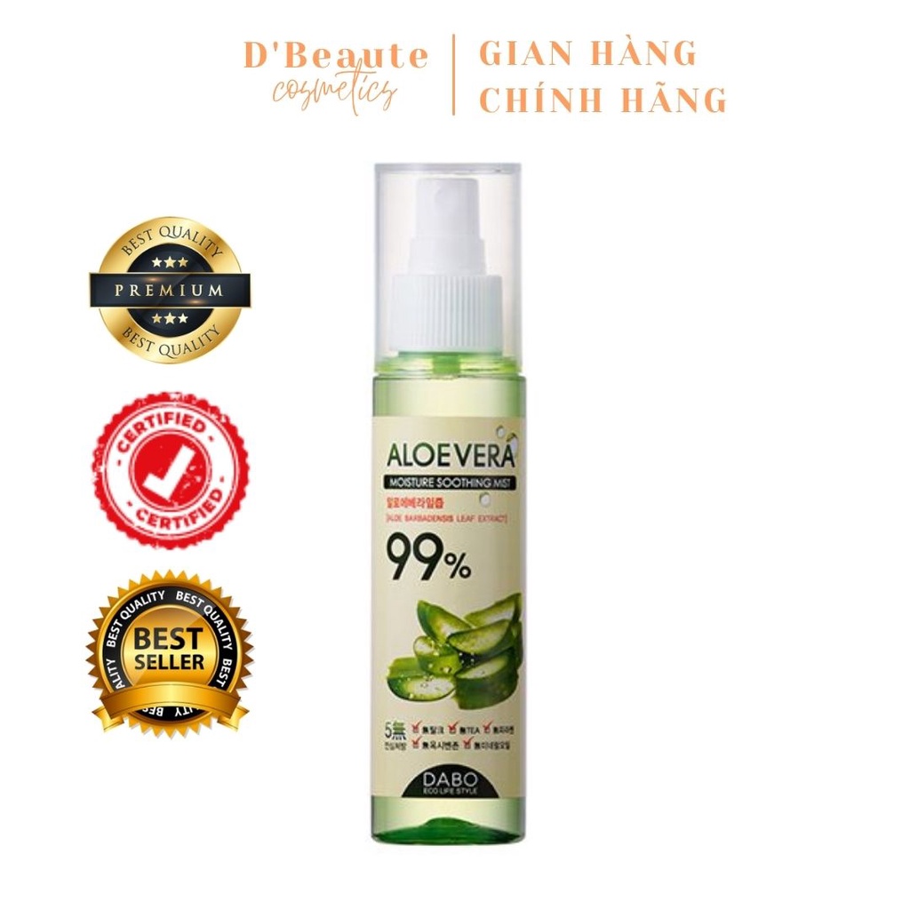 Xịt khoáng cân bằng ẩm và kháng khuẩn Cho Da Khô Tinh Chất Lô Hội Dabo (100ml) - Hàn Quốc Chính Hãng