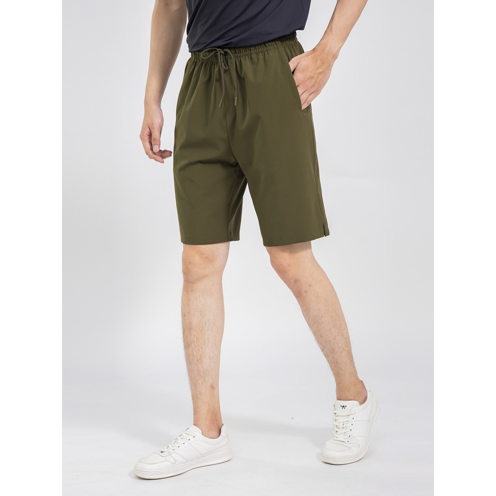 Quần short nam ARISTINO dáng Regular fit suông vừa, chất liệu poly sắc nét, không bai dão, bên màu - ASO028S1