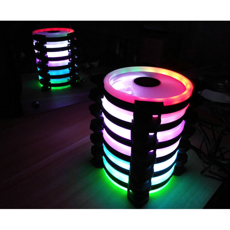 [Mã ELFLASH3 hoàn 10K xu đơn 20K] Quạt tản nhiệt RGB Coolmoon 16 triệu màu 366 hiệu ứng