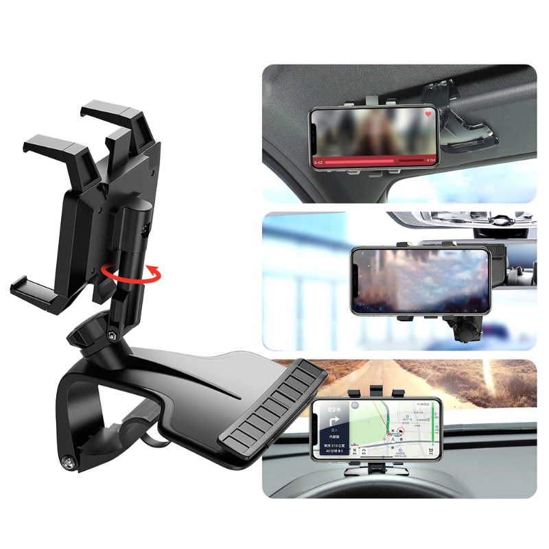 Giá Đỡ Điện Thoại Có Thể Xoay 360 Độ Gắn Kính Chiếu Hậu Xe Hơi Tiện Dụng
