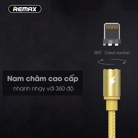 Cáp sạc Nam châm REMAX RC-095 * Ngăn bụi, sạc nhanh, dễ dàng kết nối (Cổng: Lightning, Micro USB và Type C)