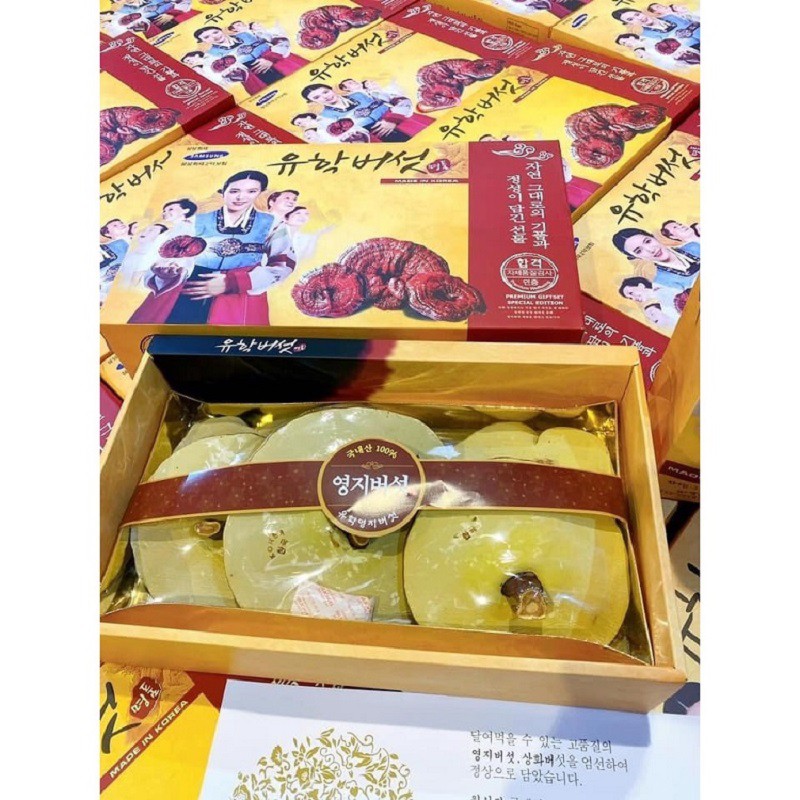 [ Giá Sỉ ] Nấm Linh Chi Vàng Chanh Hàn Quốc, Hộp 1 Kg, Hộp Hình Cô Gái, Cao Cấp, Giúp Nâng Cao Sức Khỏe, Ngừa Bệnh Tật