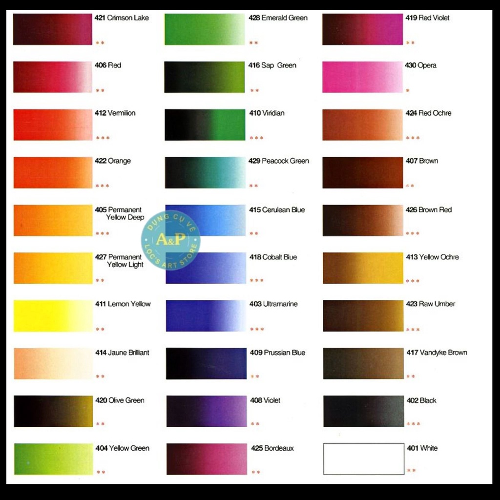 [Lộc's Art Store] Màu Nước Hàn Quốc SHINHAN Tuýp 12ml - Water Color SHINHAN Professional 12ml