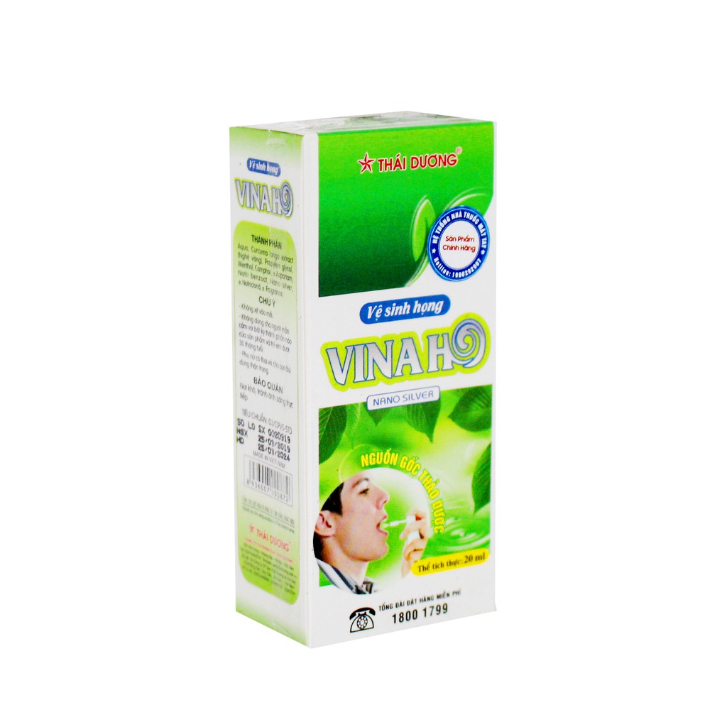 Vệ Sinh Họng Vinaho - Chai 20ml - Khử Mùi Hôi Miệng, Ngăn Ngừa Ho, Viêm Họng.