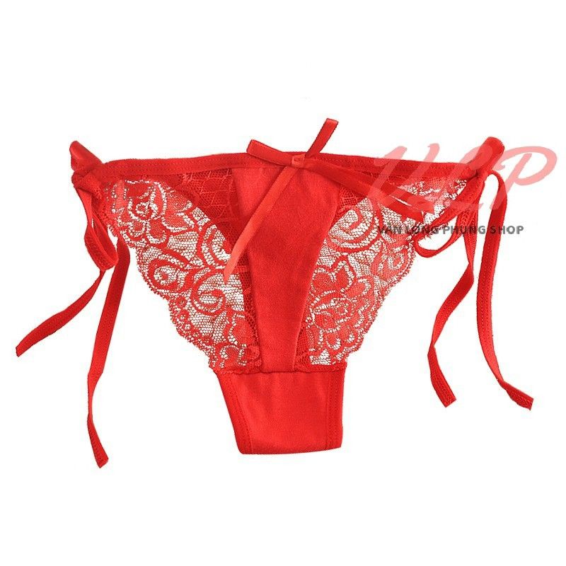 _NY10_Quần chip lọt khe không đường may phối ren buộc dây gợi cảm
