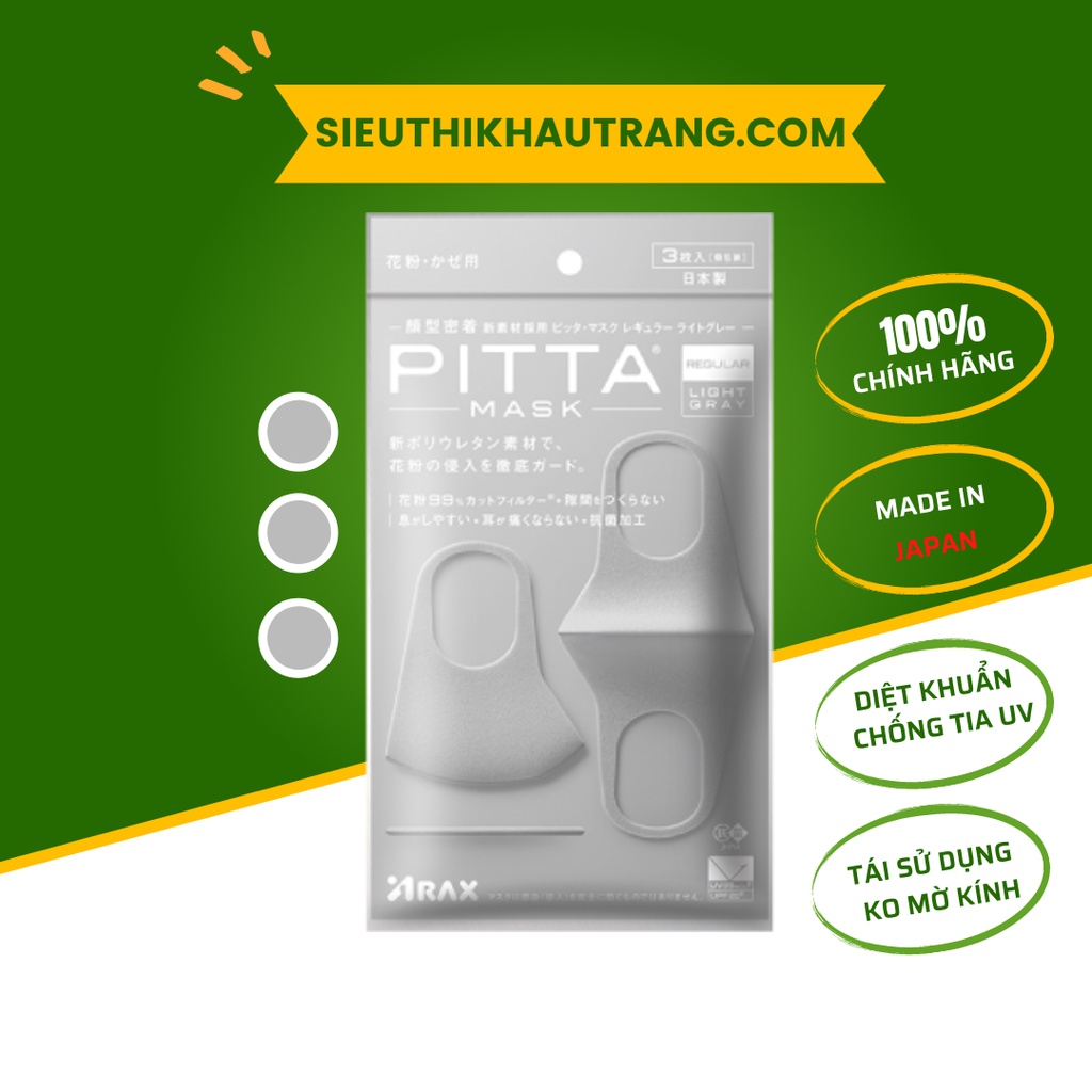 Khẩu Trang Pitta Mask Nội Địa Nhật bản - LighGray
