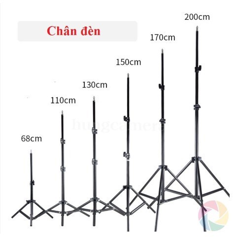 Chân đèn studio,Chân Đèn Flash, Chân Tripod 3 chân đa năng dùng chụp ảnh, quay phim, livestream cao 2.1 mét