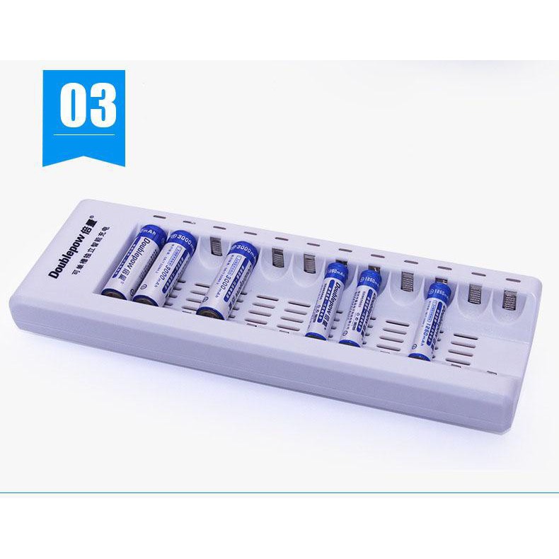 Bộ sạc pin AA, AAA, sạc nhanh đa năng 12 khe sạc Doublepow