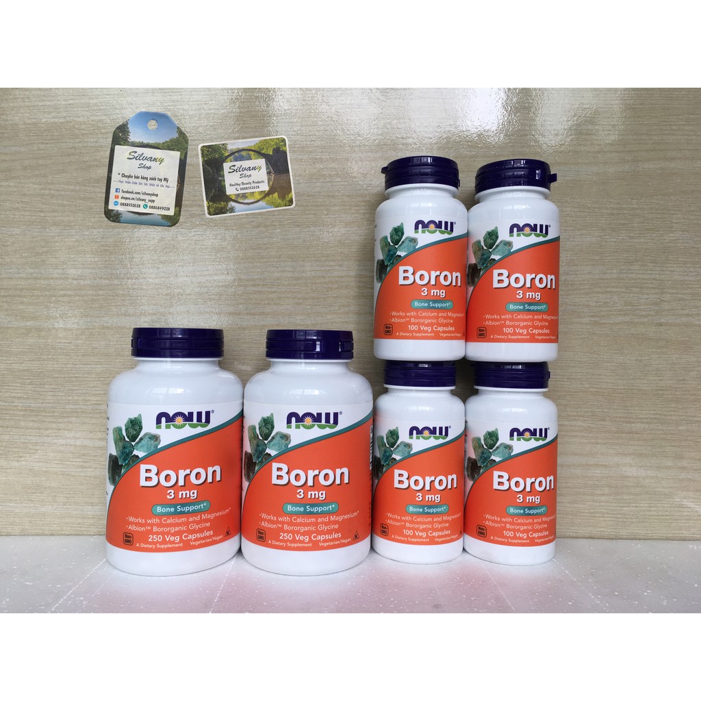 Boron 3mg Now Foods - Giúp Chuyển Hóa Calci , Magne, Photpho, Giúp Xương Chắc Khỏe