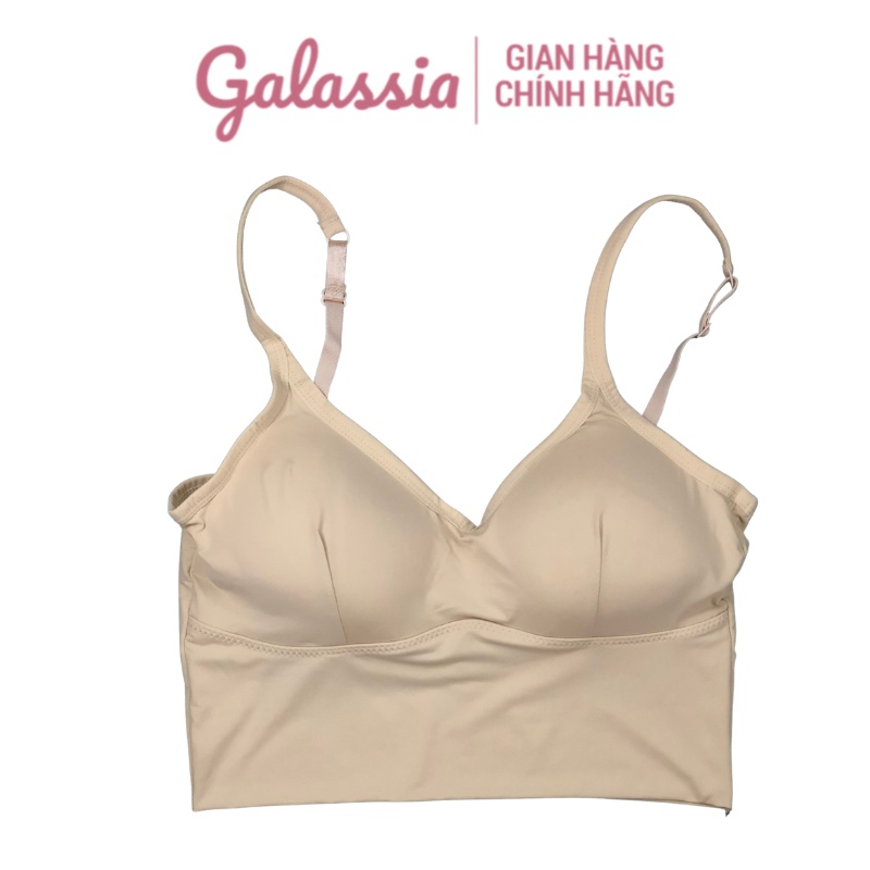 Áo bra nữ 2 dây croptop thể thao hở lưng tập gym không gọng dây đệm mỏng chính hãng Galassia