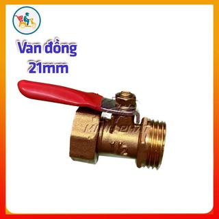 Van khẩu khoá chia nối nước bằng đồng thẳng ren trong ren ngoài 21mm