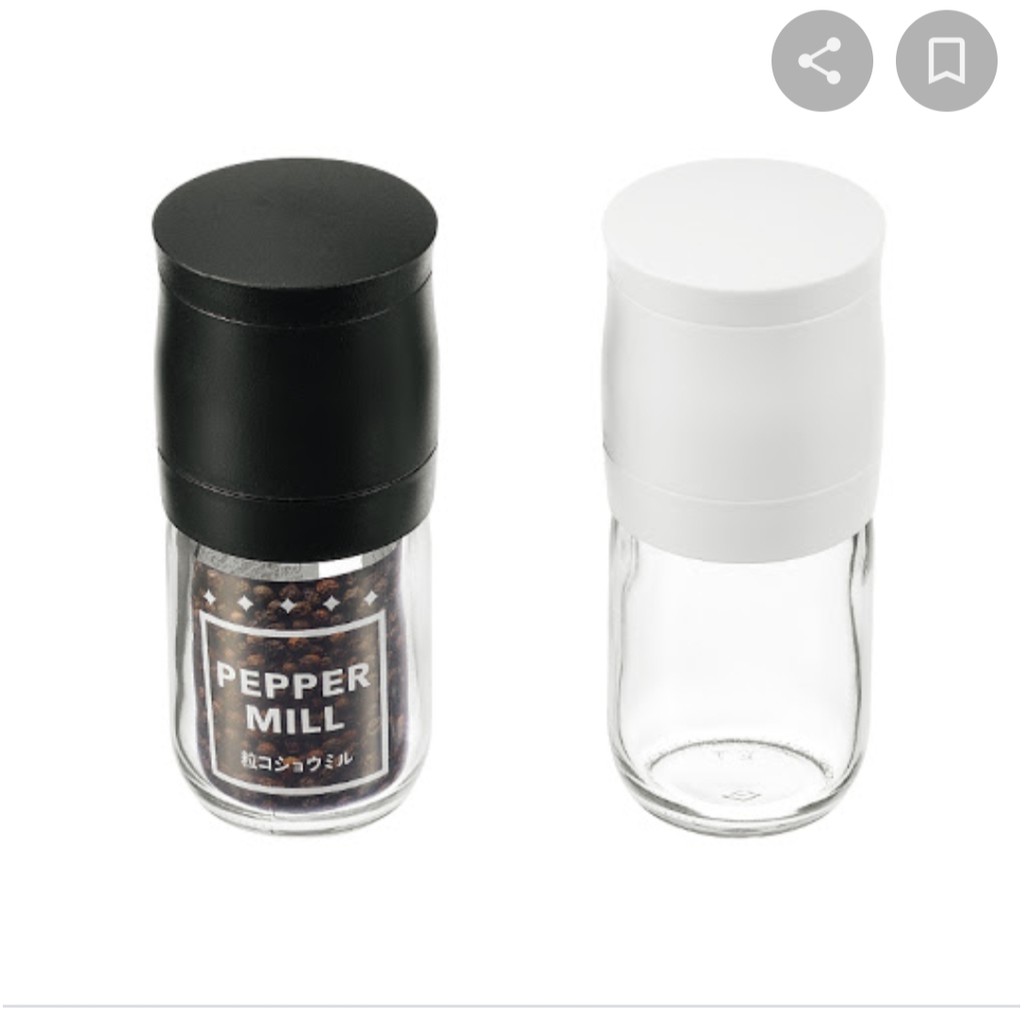 Lọ xay tiêu thủy tinh (nắp đen, trắng) - 187369