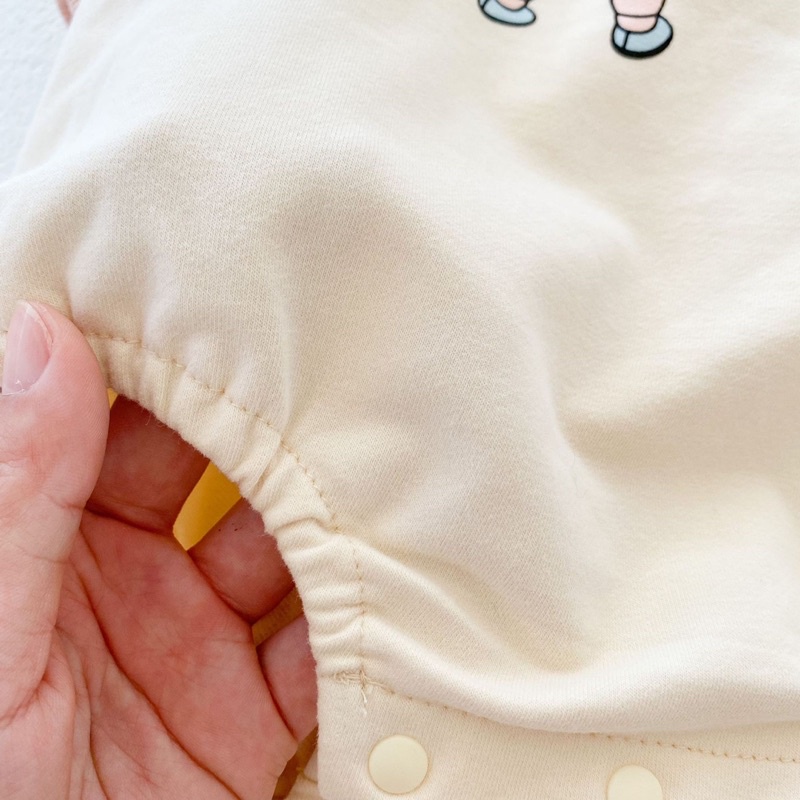 Bodysuit Nỉ Dài Tay In Hình Petit đáng yêu cho bé 0-2 Tuổi | Body Sơ Sinh Cao Cấp