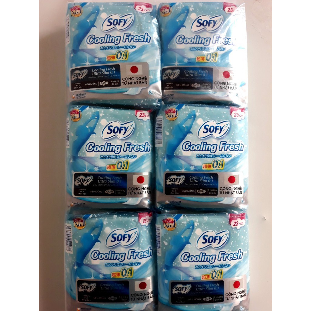 Băng Vệ Sinh Sofy Cooling Fresh Ultra Slim 8 Miếng 23cm Siêu Mỏng Cánh
