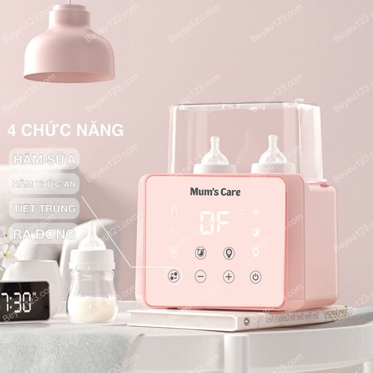 (Trắng) Máy hâm sữa và tiệt trùng điện tử 2 bình Mum's Care Smarlov MC-6803 -Tương tự máy Fatzbaby Duo 3 - Fatz FB3093VN