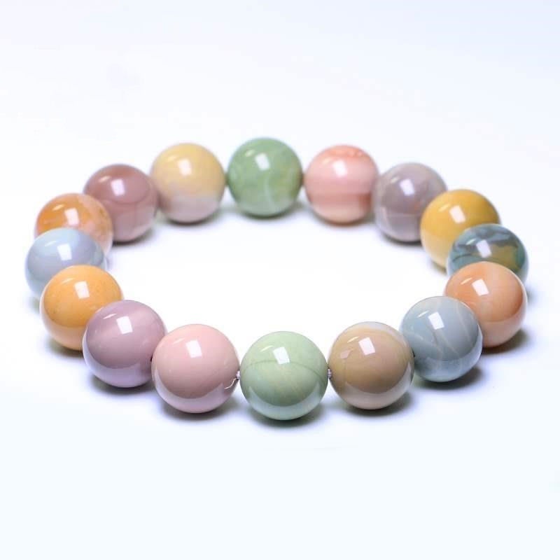 Vòng Tay Hạt Đá Mã Não Màu Sắc Ngọc Bích Tự Nhiên Xinh Xắn