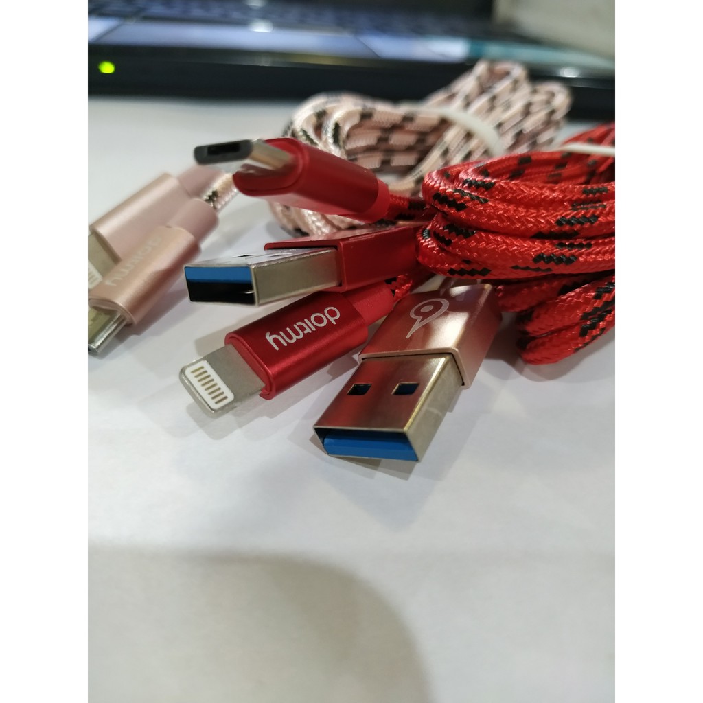 Dây Sạc Sạc dây rút đầu usb đa năng 3 đầu sạc.