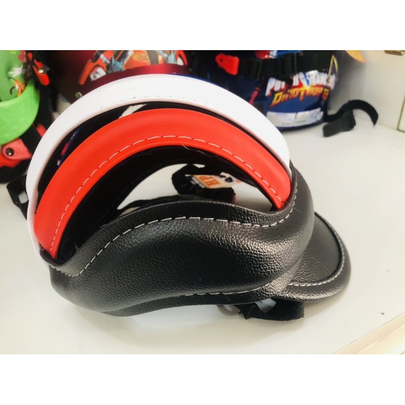 Nón bảo hiểm trẻ em 3 sọc da cao cấp - mũ thể thao siêu nhẹ siêu thoáng cho bé