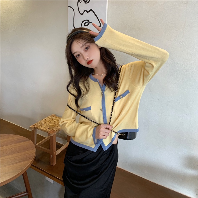 Áo Cardigan Dệt Kim Mỏng Tay Dài Dáng Ngắn Phong Cách Hàn Quốc Cho Nữ | BigBuy360 - bigbuy360.vn