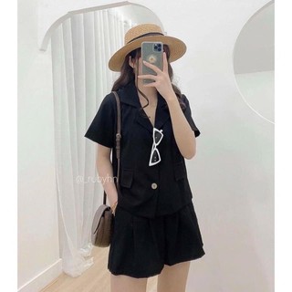 SET ÁO SƠMI CỔ VEST QUẦN SHORT