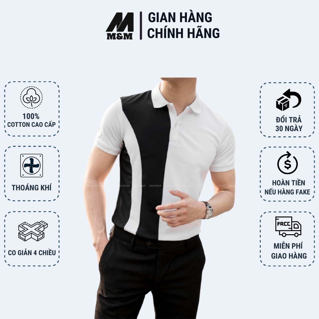 Áo Thun Cao Cấp M&M MamModel Áo Thun Body Nam Cổ Bẻ, Tay Ngắn, In Họa Tiết, Vải Cotton Xuất Xịn, Chuẩn form HC51