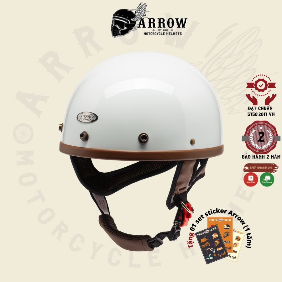Mũ bảo hiểm nửa đầu Biltro arrow shop Cozi nón bảo hiểm nửa đầu nhập khẩu Thái Lan
