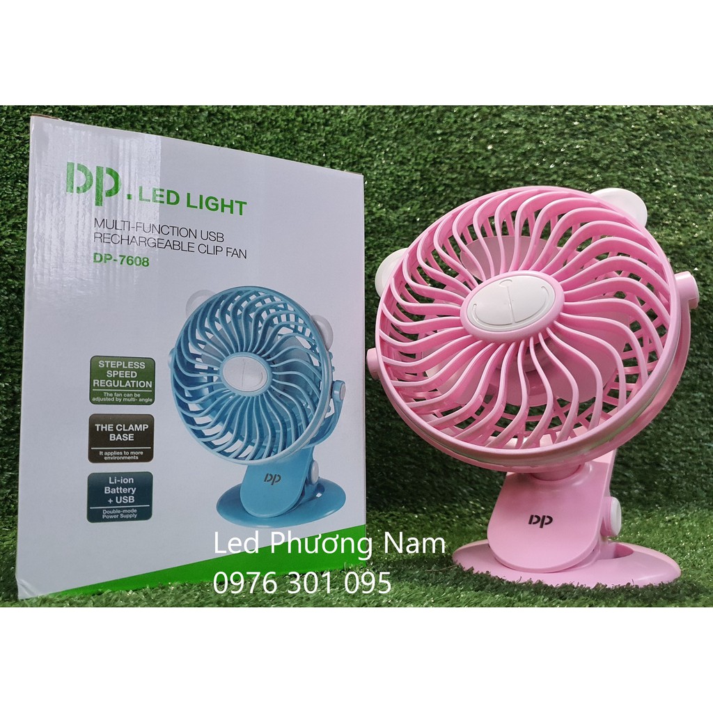 [Giá Hủy Diệt] Quạt Sạc Kẹp Bàn Văn Phòng DP - 7608