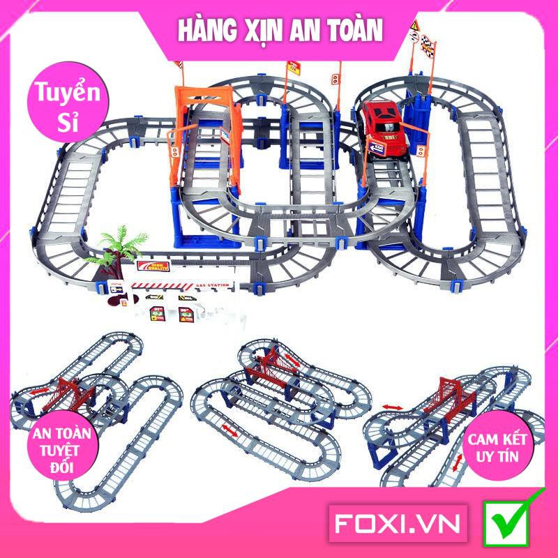 Mô hình lắp ráp đường ray xe lửa Foxi-Xếp hình tàu hỏa-tàu lượn siêu tốc-đa dạng và sáng tạo-tăng sự khéo léo cho đôitay