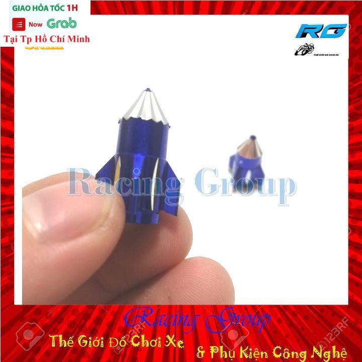 Ốc Gắn Van Xe Hình Hỏa Tiễn ( Màu Xanh Dương )