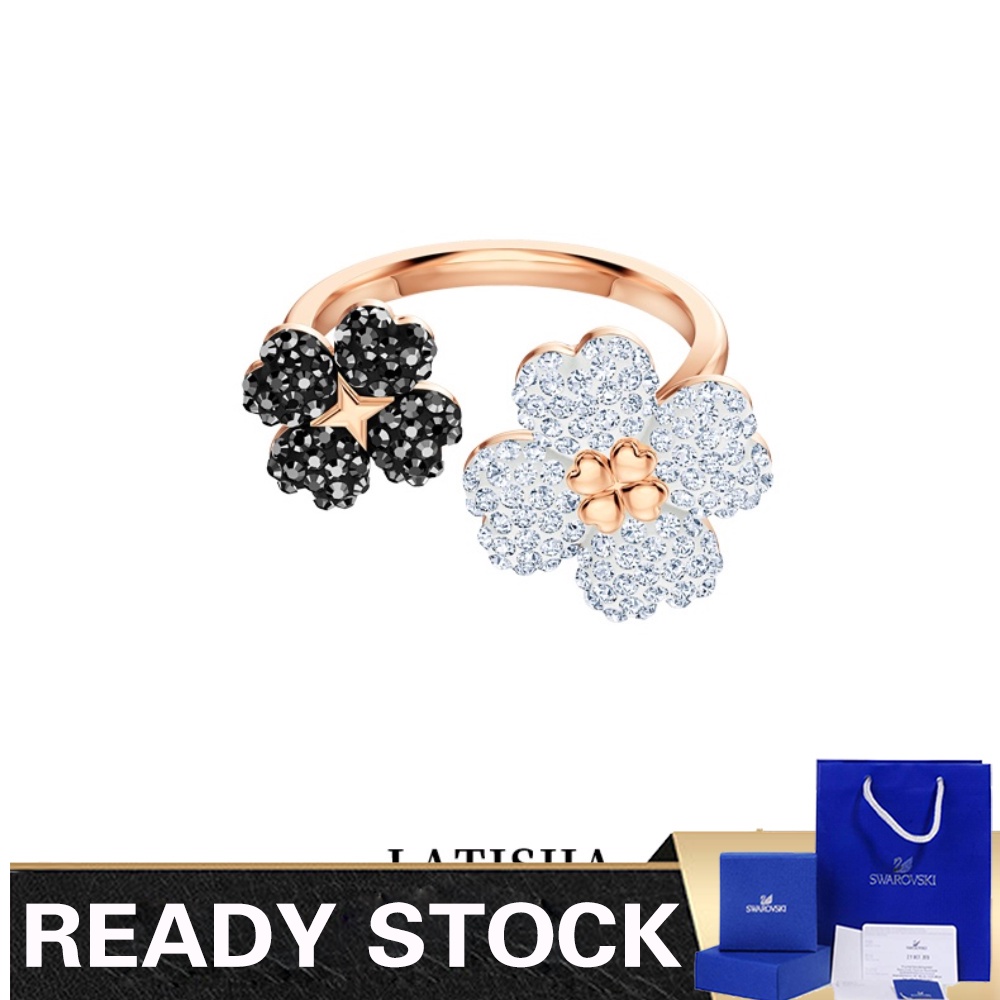 SWAROVSKI Nhẫn Hoa Đính Pha Lê Sang Trọng Thời Trang Cho Nữ