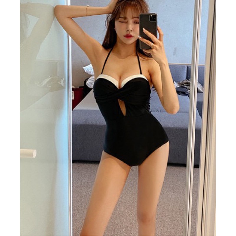 Bikini liền mảnh cup ngực viền trắng